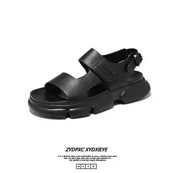 Trendy brand sandals men s 2025 summer new wear non-slip beach shoes driving casual sandals 4881-C 38 чёрный