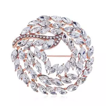 Trendy Clear Blue Red Crystal Flower Brooch Pins Jewelry Women Scarf Brooches Fashion Jewelry
