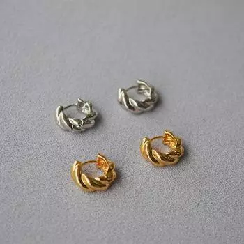 Trendy Croissant Twist Brass Gold-Plated Earrings золотой