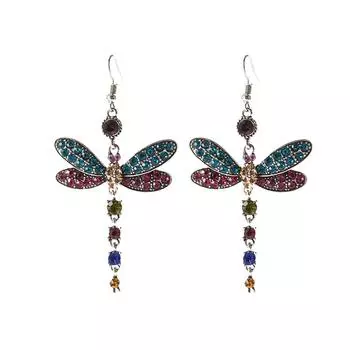 Trendy Dragonfly Earrings With Inlaid Colors - Statement Colors Dragonfly Dainty Unique Stylish