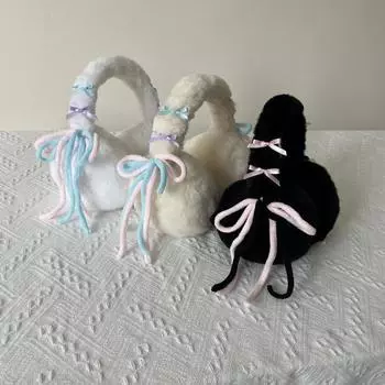 Трендовые наушники-ушанки с бантом Y2k, мягкие зимние грелки для ушей, утолщенные для защиты от холода, плюшевые накладки на уши для холодной погоды