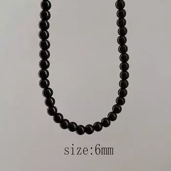 Trendy Elegant Jewelry Wedding Big Pearl Necklace for Women Fashion Black Imitation Pearl Choker Necklace N0455-6mm