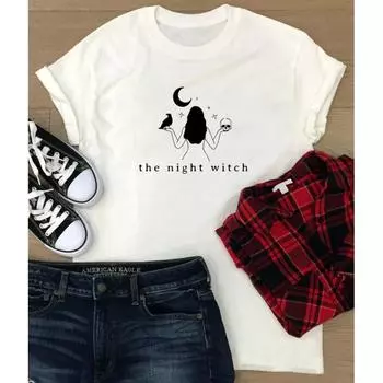 Trendy Fashion Letter Print, Women S Cotton T-Shirt S серый