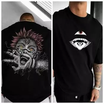 Trendy Funny Manga Graphic T-Shirt Men s and Women s Anime Print Oversized Streetwear Tee Y2K Fashion Clothing Top 100