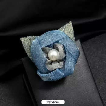 Trendy high-end crystal mesh flower brooch party temperament retro small fragrant corsage suit coat accessories women