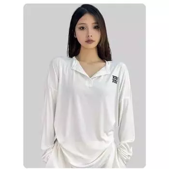 Trendy Hip Hop Jazz Loose Outer Long-Sleeves Tops White Top M