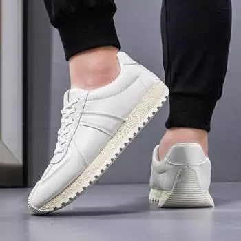 Trendy leather shoes comfortable 2025 new spring and autumn men s shoes trendy fashion casual sports shoes men s versatile Forrest Gump shoes men 39 коричневый