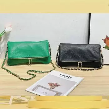 Trendy Lychee Pattern Crossbody Shoulder Bag - Simple, Versatile Design 28x2x15cm зелёный