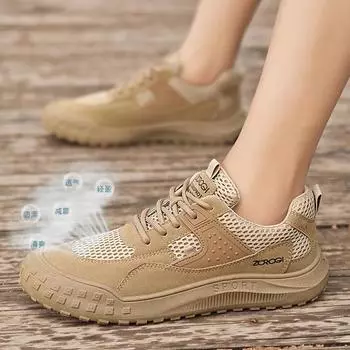 Trendy Men s Casual Shoes Mesh Breathable and Wear-resistant Men s Sports Shoes Outdoor Low-top Anti-slip Labor Protection Shoes 39 серый