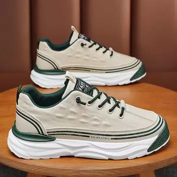 Модные мужские кроссовки на толстой подошве, новый стиль, дышащая износостойкая спортивная обувь, мужская повседневная обувь на плоской подошве для отдыха на открытом воздухе, теннисные туфли для мужчин 39 зелёный