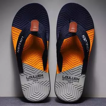 Trendy men s museum summer men s flip-flops shoes 2025 new outer wear beach shoes men s pinch sandals home 39 чёрный