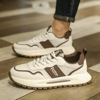 Trendy men s shoes 2024 winter new breathable sports running shoes youth platform mesh versatile casual dad shoes 39