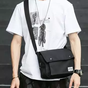 Trendy Men s Single-shoulder Bag, Water-resistant, Simple Crossbody Bag, Men s Bag, Sporty Postman Bag, Youth Crossbody Bag 10 inch