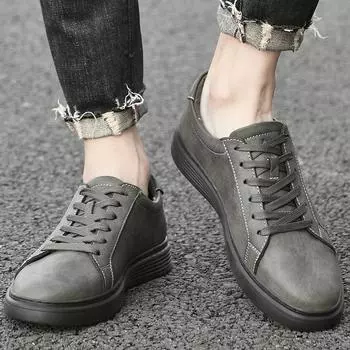 Trendy minimalist style men s sneakers Brand outdoor leisure youth sports shoes office and driving men s shoes Plus Size 47 37 чёрный