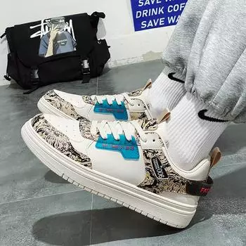 Trendy New Autumn and Winter Footwear Low-top White Shoes Casual Sneaker for Men 40 чёрный