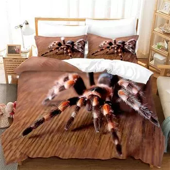 Trendy Personalized Black And White Spider Quilt Set Three-Piece 3D Digital Four-Piece Bedding Can Be Diy 140x210