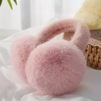 Trendy Pink Soft Earmuff Popular Man Woman Ear Muff High Quality Imitation Rabbit Fur Eardrum Winter Accessories Christmas