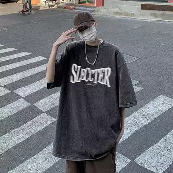 Trendy Plus Size 150.00kg Fashion Retro Half Sleeve T-Shirt Black S is recommended to wear 40.00 kg-57.50 kg