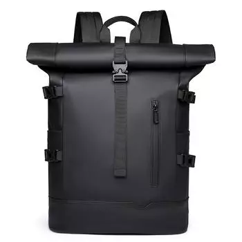 Trendy Rolled-up Backpack for Men, Large Capacity, High-end Feel, Business Trip Backpack, Casual Travel Backpack
