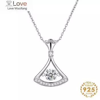 Модное ожерелье с подвеской из натурального муассанита S925, стерлинговое серебро 925 пробы, женская цепочка на ключицу, сертификат GRA