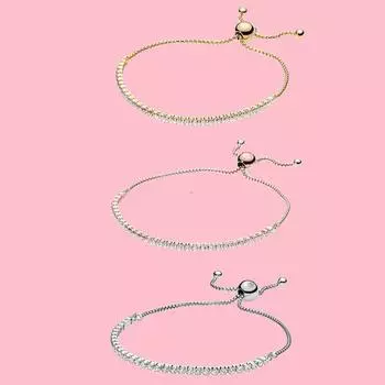 Модный сверкающий теннисный браслет S925 Silver Slider, подходящий для женских подарков на день рождения, модные ювелирные изделия