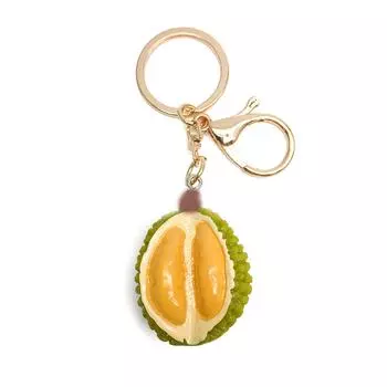 Trendy Simulated Durian Fruit Keychain Eye-catching Durian Pendant Unique Fashion Accessory for Women Gift for Friend жёлтый