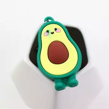 Trendy Simulation Soft Rubber Avocado Smile-shaped Fashion Accessories Key Chain Key Ring Jewelry зелёный
