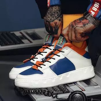 Trendy Street Casual Sneakers Men Original Hip Hop Designer Shoes Man Luxury Sneakers Breathable High top Men s Skateboard Shoes 39