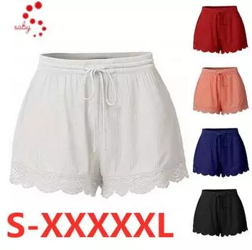 Trendy Unisex Plus Size Fashion Women Rope Tie Shorts Yoga Sport Pants Sport Yoga Shorts Fashion Women Plus Size Pants Rope Tie L синий