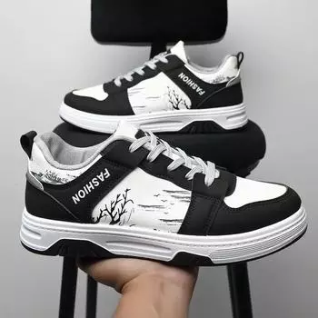 Trendy versatile thick baseplate shoes new spring new men s shoes breathable little white shoes men s sports and leisure trendy shoes 39