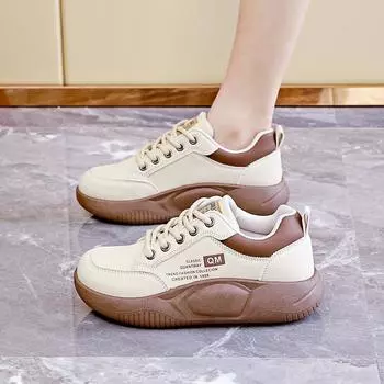 Trendy White Thick-Soled Women s Sneakers for Spring & Autumn 2025 - XQ5801 41 чёрный