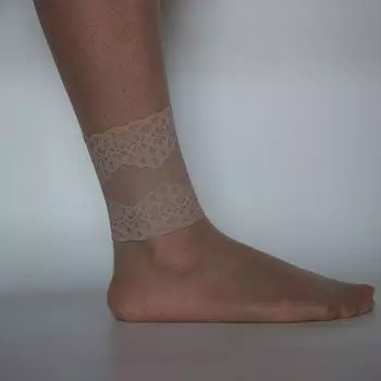 Trendy Women s Summer Scar Covering Tattoo Cover Lace Short Ankle and Wrist Guard Women s Thin Small Leg Warmer Feet Nude Cover Leg Warmer Foot Sock 10cm long skin color C S