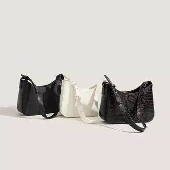 Trendy Women Underarm Bag Korean Simple PU Leather Small Square Bags Lady Daily Commuter Handbag