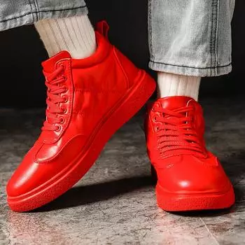 Trendys Original Мужские красные кроссовки Дышащая кожаная обувь Повседневные мужские кроссовки для активного отдыха с высоким верхом Мужские кроссовки Zapatillas Hombre 39