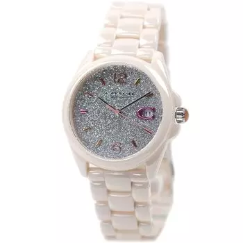 ТРЕНЕР (Тренер) Часы женские Grayson Date Calendar Ceramic Pink Glitter Silver Dial 14503939 [Товар]