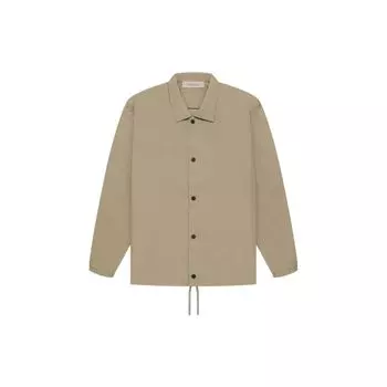 Тренерская куртка Fear of God Essentials 1977 Series SS22 с однотонным логотипом и ветронепроницаемым воротником на пуговицах Верхняя одежда унисекс Дуб FOG-SS22-929 S