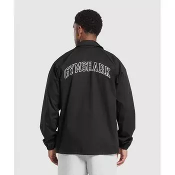 Тренерская куртка Gymshark Canvas, черная A6a2c Bb2j XS