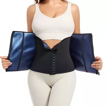 Тренеры для талии Триммер для женщин Корсеты Cincher Сауна Спортивные ленты Обертывания для живота Корректирующее белье для контроля живота Пояса для сжигания жира для похудения Тренировочный формирователь тела S чёрный