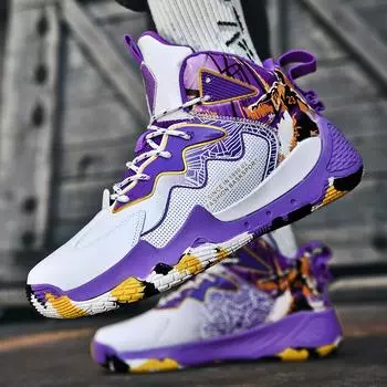 Трение будет кольцо нескользящие амортизирующие баскетбольные кроссовки Мужская спортивная обувь для студентов колледжа кожаный верх водонепроницаемый бег 37