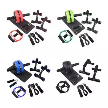 Тренировка брюшного пресса. Силовая мышца. Колесо для брюшного пресса. Эспандер для груди. чёрный