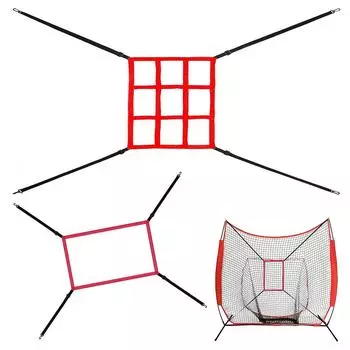Тренировка по бейсболу с сеткой. Тренировка на точность. Зона удара по броску. Зона удара по мишени для удара. 01