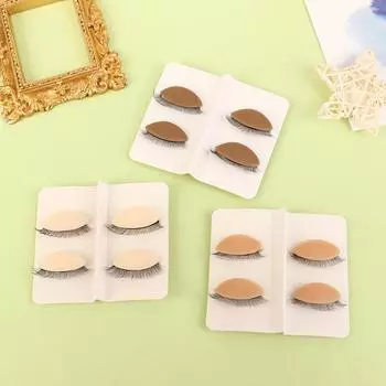 Тренировочная голова манекена, накладные ресницы, тренировочная голова, сменная модель, силиконовые съемные веки, инструменты для макияжа розовый