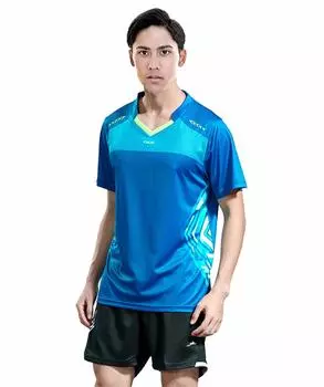 Тренировочная игра в настольный теннис, бадминтон, короткая спортивная одежда, быстрая, легкая в движении [Ishikawa Sports] Униформа, рубашка, одежда, мужская стандартная, рукава, впитывающая, сушка,