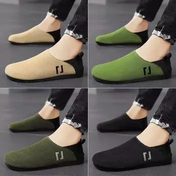 Тренировочная машина Doudou обувь мужская 2024 новая летняя мужская обувь повседневная ленивая обувь социальная молодежная однопедальная обувь 39 трава зеленый