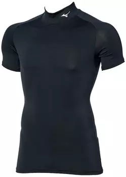 Тренировочная одежда Компрессионная рубашка Dry Accel Biogear с высоким воротом и коротким рукавом Впитывающая пот Быстросохнущая Эластичная Защита от УФ-лучей Модель 2021 года Черный L