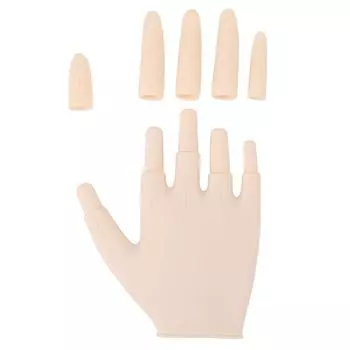 Тренировочная рука для акриловых ногтей Мягкие резиновые гибкие пальцы Подвижные суставы Нейл-арт Рука Ногти Поезд