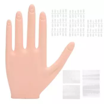 Тренировочная рука для ногтей с отсоединяемыми кончиками пальцев, реалистичная модель руки для демонстрации ногтей для D