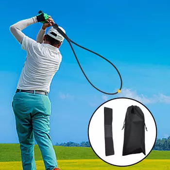 Тренировочная веревка для гольфа Swing, удобная для захвата, разминочная веревка, эластичная для тренировок чёрный