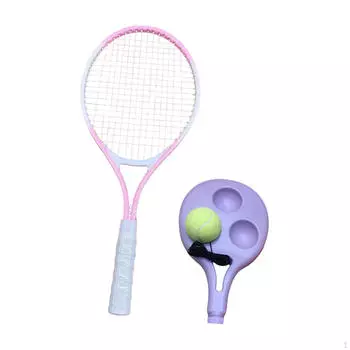 Тренировочное оборудование для тенниса для детей и подростков с ракеткой для отскока мяча 21 дюйм для садовых игр Pink White