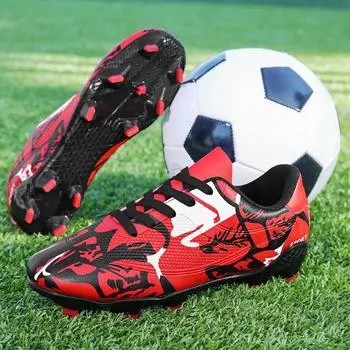 Тренировочные футбольные бутсы Низкие кожаные футбольные кроссовки с длинными ногтями Низкие молодежные футбольные бутсы 37